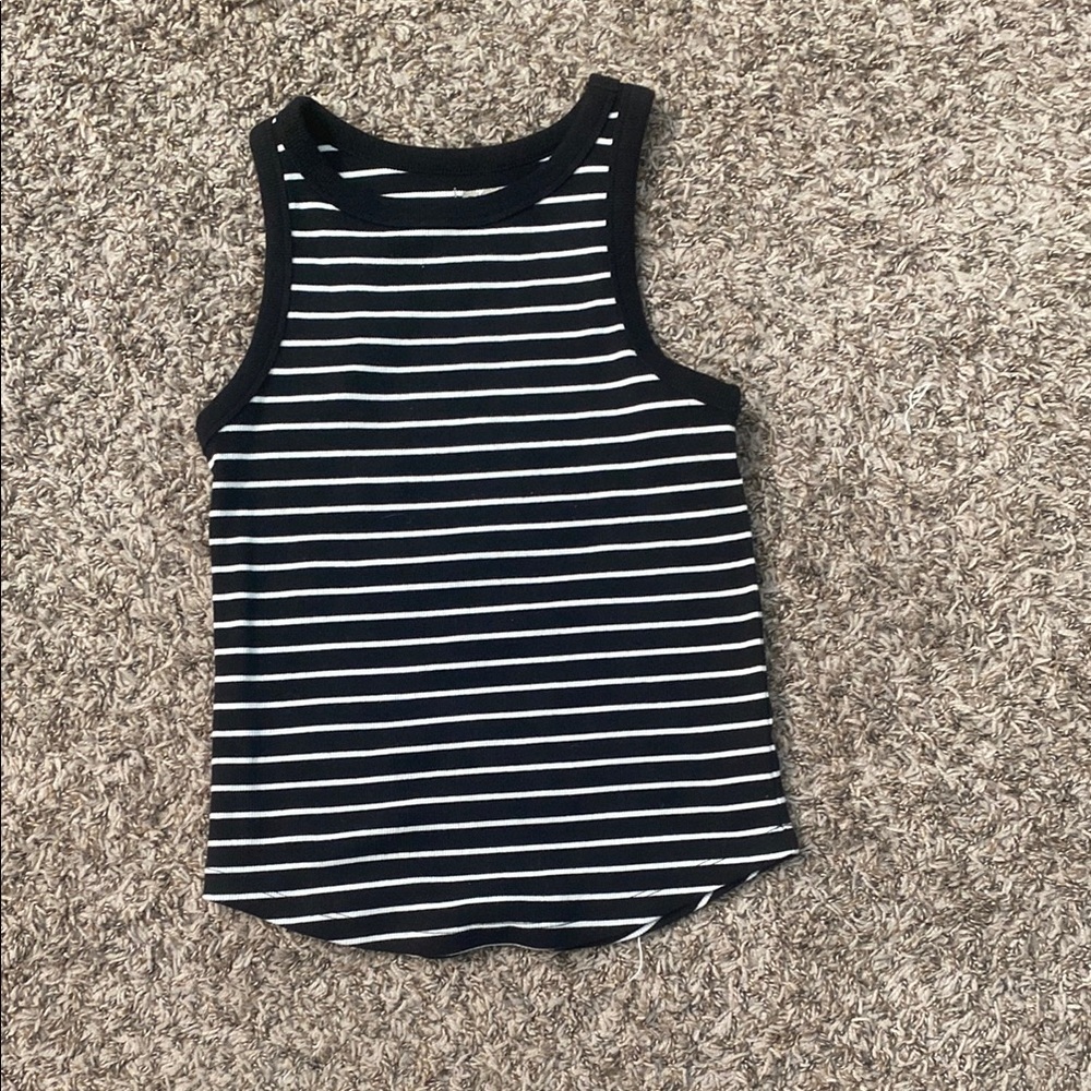 Striped Black and White Tank Top